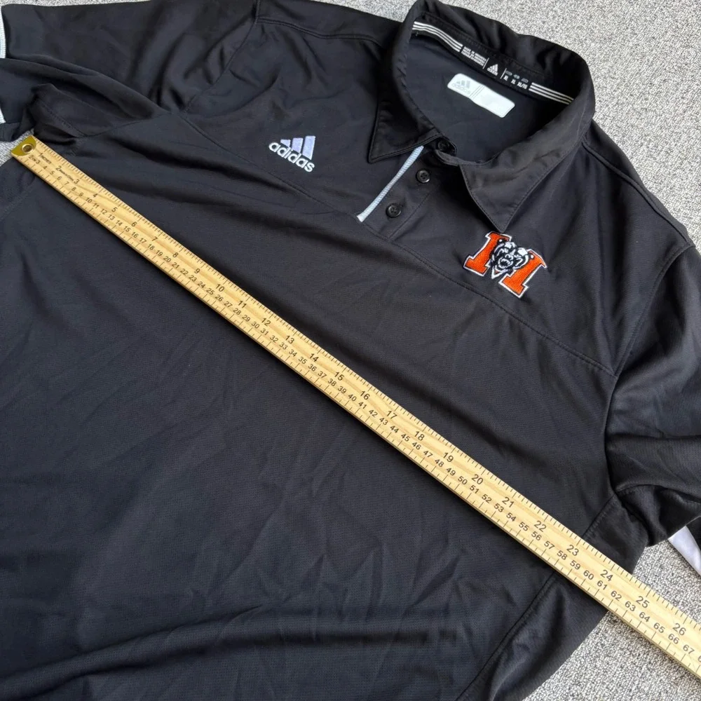 Mercer Bears Adidas Polo Shirt Men XL Black Climacool Short Sleeve Athletic Logo